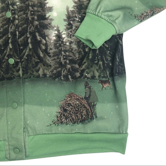 Vintage BLAIR Sweatshirt/Jacket Full Graphic Print Crewneck Button Up Sz Med - Picture 6 of 13